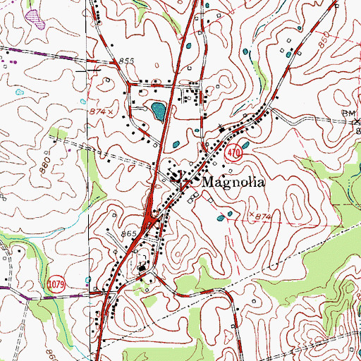 Topographic Map of Magnolia High School (historical), KY