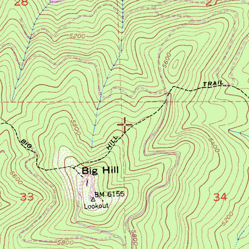 Topographic Map of Big Hill Trail, CA