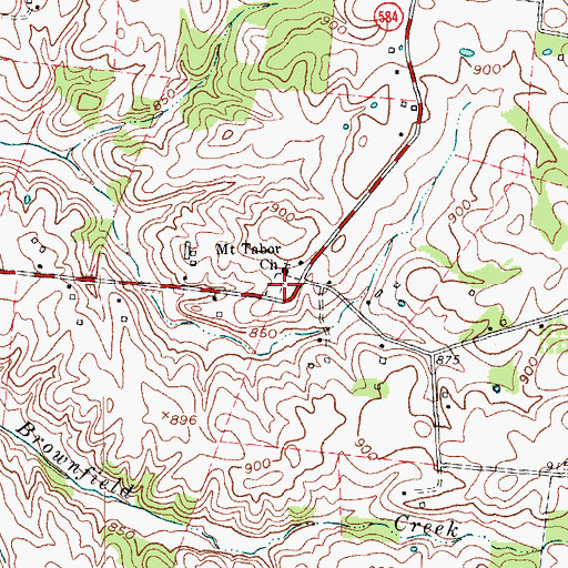Topographic Map of Mount Tabor Church Cemetery, KY