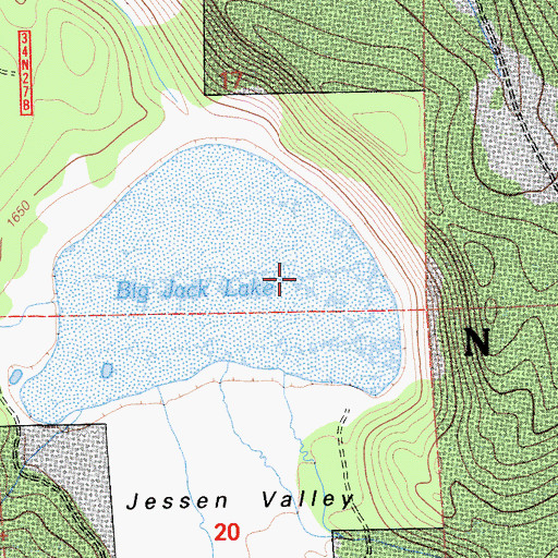 Topographic Map of Big Jack Lake, CA