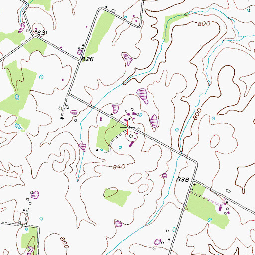 Topographic Map of Parkers Grove Post Office (historical), KY