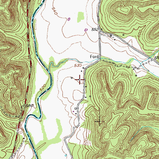 Topographic Map of School Number Nine (historical), KY