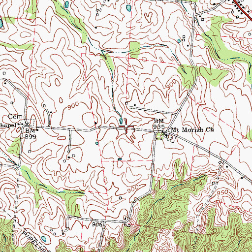 Topographic Map of Spring Town School (historical), KY