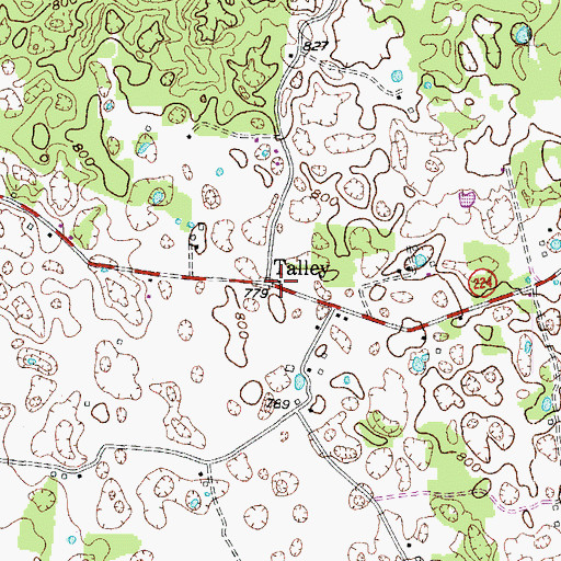 Topographic Map of Talley School (historical), KY
