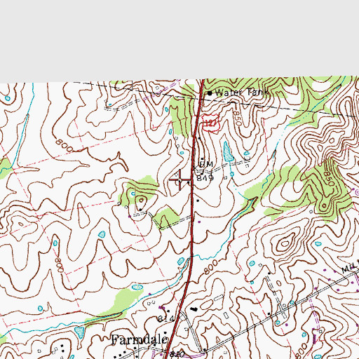 Topographic Map of Farmers Store (historical), KY