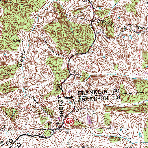 Topographic Map of Gibbs Road (historical), KY