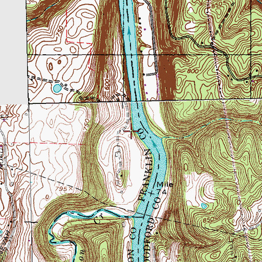 Topographic Map of Moholand, KY