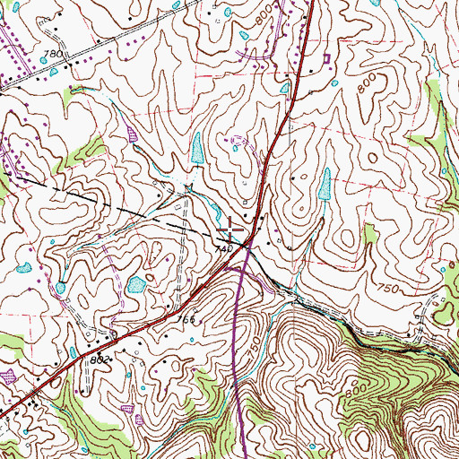 Topographic Map of Arnold Spring (historical), KY