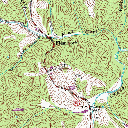 Topographic Map of Bald Knob, KY