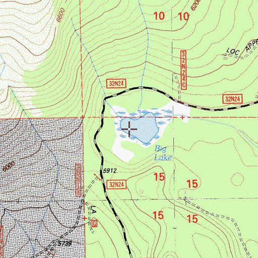 Topographic Map of Big Lake, CA