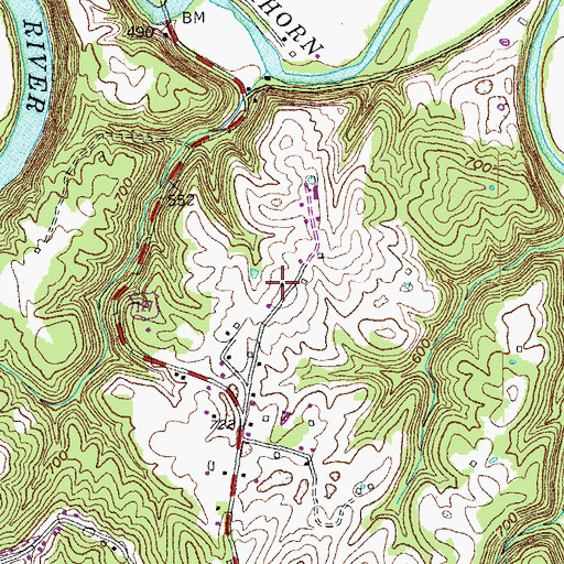 Topographic Map of Bloomington Presbyterian Church (historical), KY