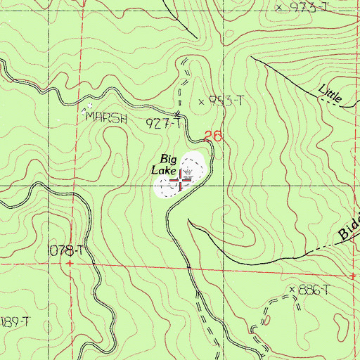 Topographic Map of Big Lake, CA