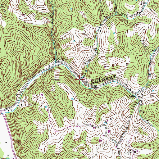 Topographic Map of Buffins Branch, KY