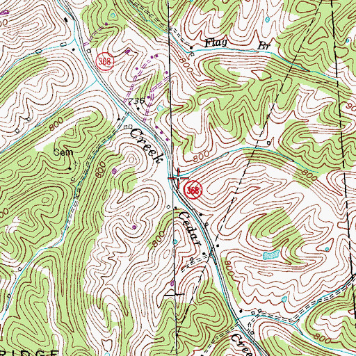 Topographic Map of Cedar Grove Baptist Church (historical), KY