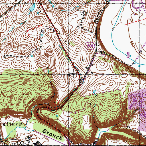 Topographic Map of Churches Schoolhouse (historical), KY