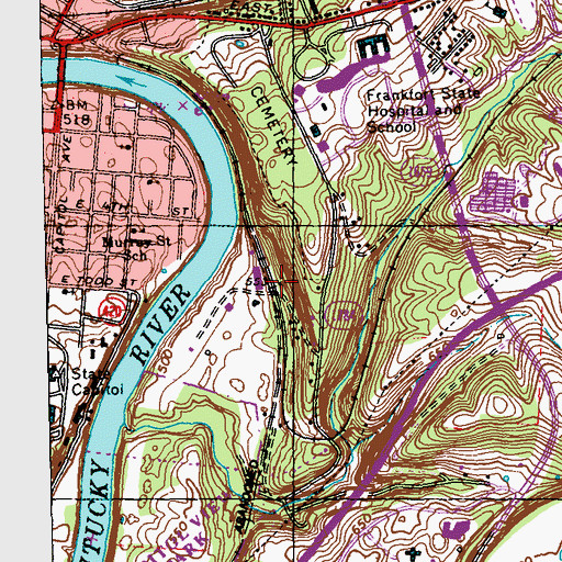 Topographic Map of Cliffside Railroad Station (historical), KY