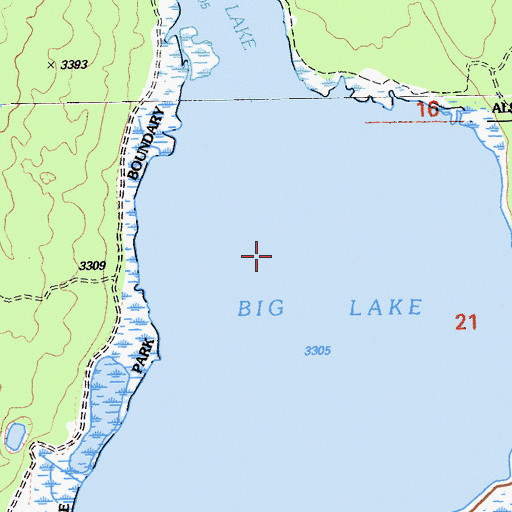 Topographic Map of Big Lake, CA
