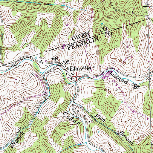 Topographic Map of Elmville Post Office (historical), KY