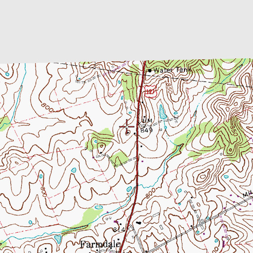 Topographic Map of Farmdale Post Office (historical), KY
