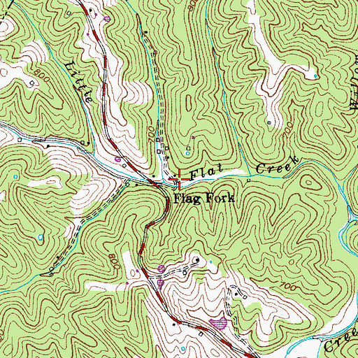 Topographic Map of Flag Fork Post Office (historical), KY