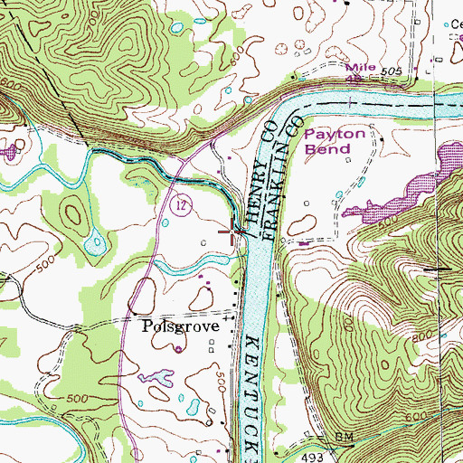Topographic Map of Flat Creek Post Office (historical), KY