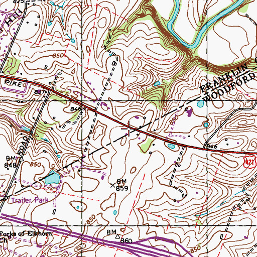Topographic Map of Frankfort Tabernacle Church (historical), KY