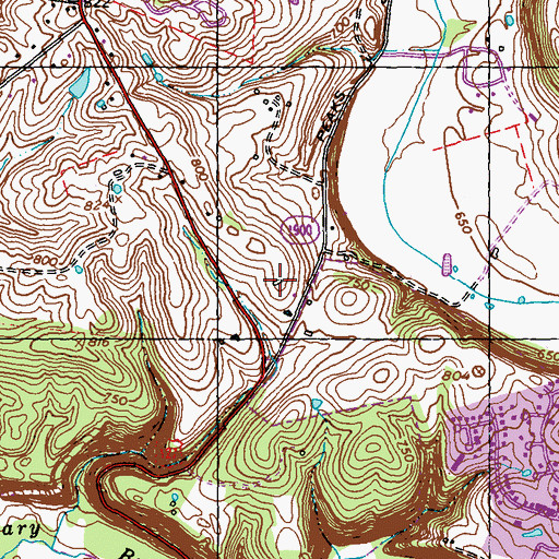 Topographic Map of Gores Station (historical), KY