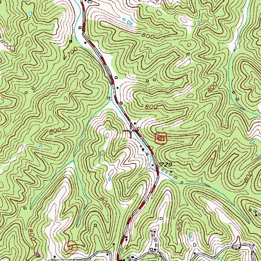 Topographic Map of Joshua Post Office (historical), KY