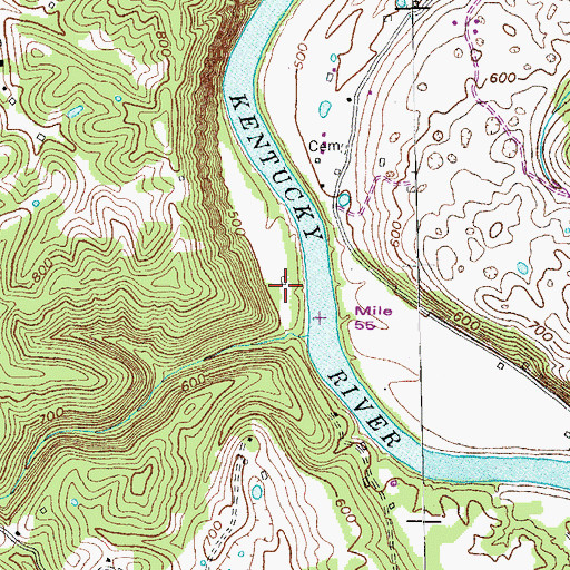 Topographic Map of Kentucky River Campground, KY