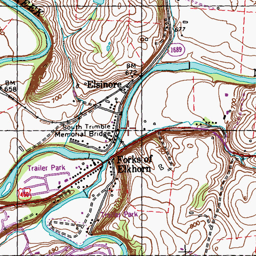 Topographic Map of Macklin Mill (historical), KY