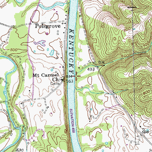 Topographic Map of McDonald Ferry (historical), KY