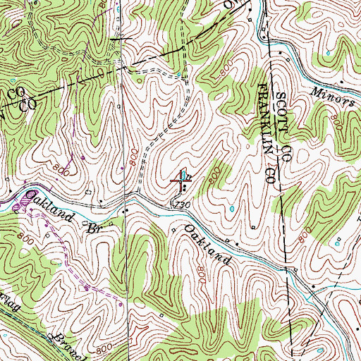 Topographic Map of Oakland Christian Church (historical), KY