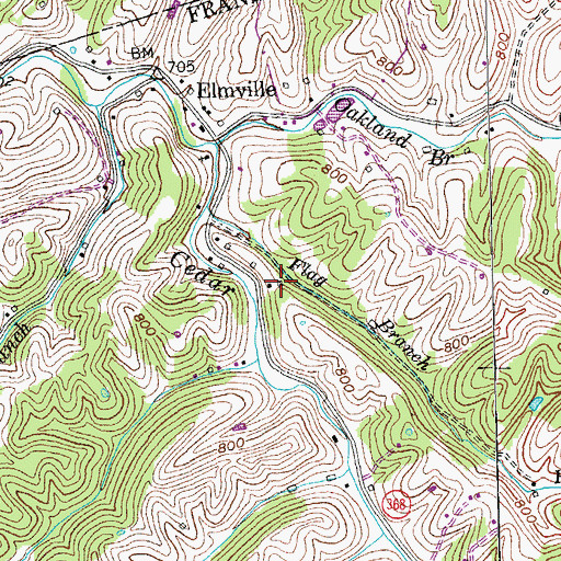 Topographic Map of Oakland School (historical), KY