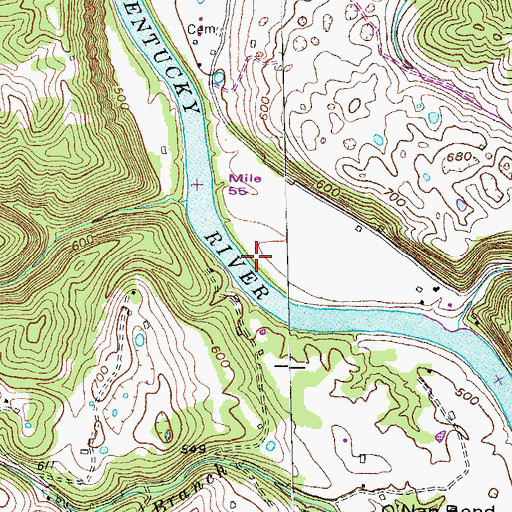 Topographic Map of Onan Ferry (historical), KY