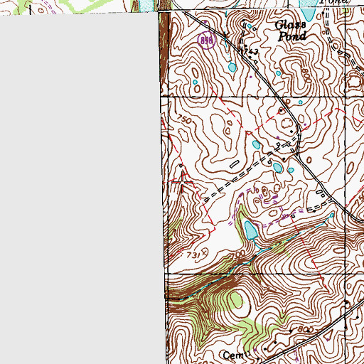 Topographic Map of Pond Spring (historical), KY