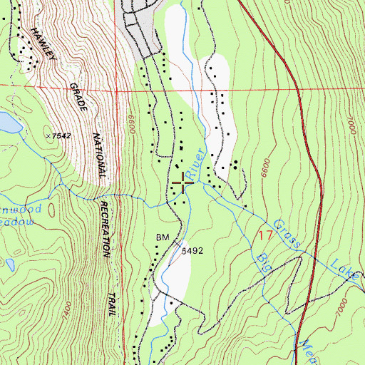 Topographic Map of Big Meadow Creek, CA
