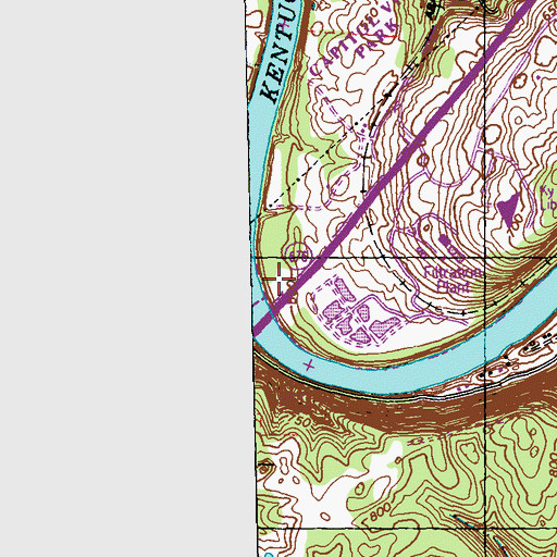 Topographic Map of Saffells Bend, KY
