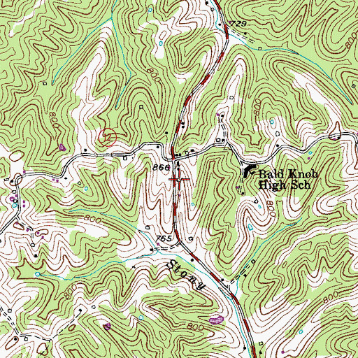 Topographic Map of Saffle Post Office (historical), KY