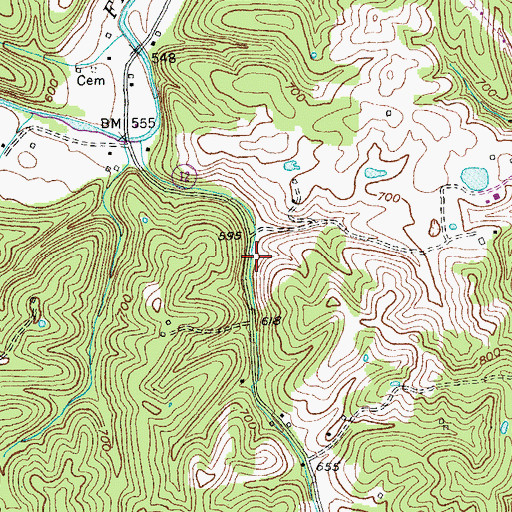 Topographic Map of School Number Forty (historical), KY