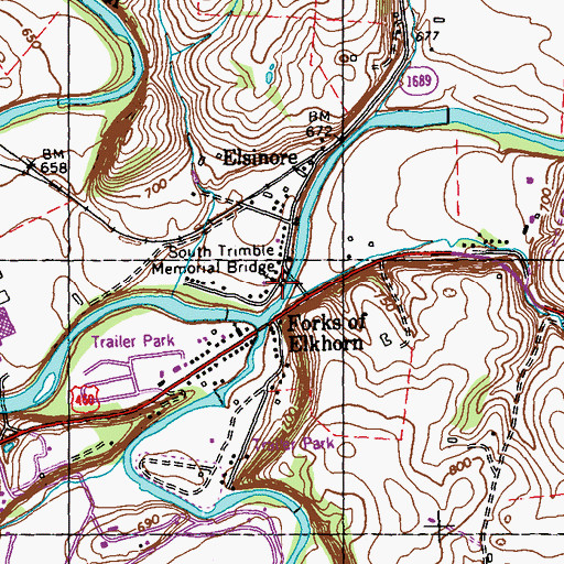 Topographic Map of School Number Nine (historical), KY