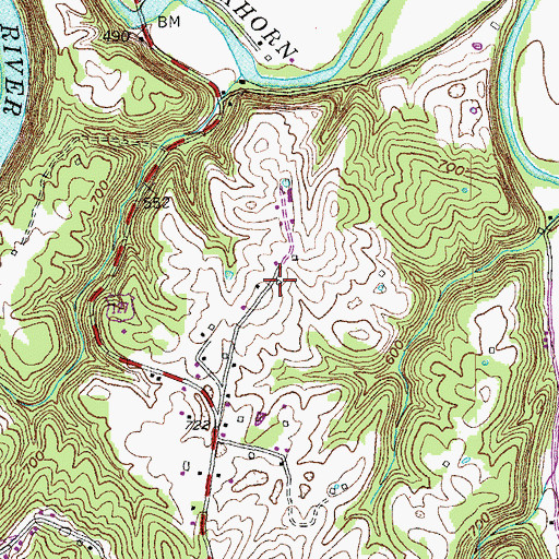 Topographic Map of School Number Thirty-Six (historical), KY