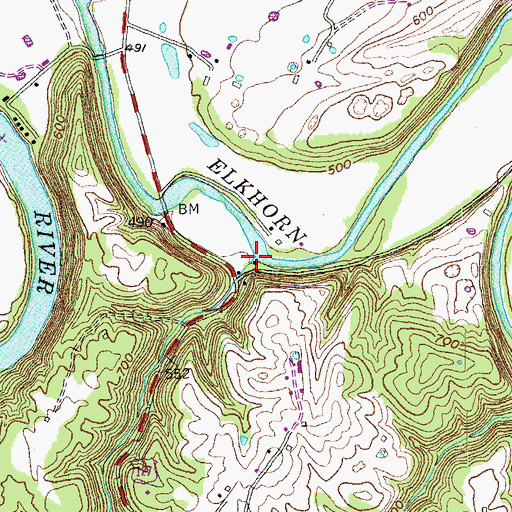 Topographic Map of Settles Branch, KY