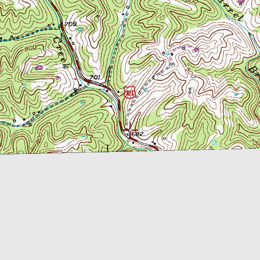 Topographic Map of Stony Creek School (historical), KY