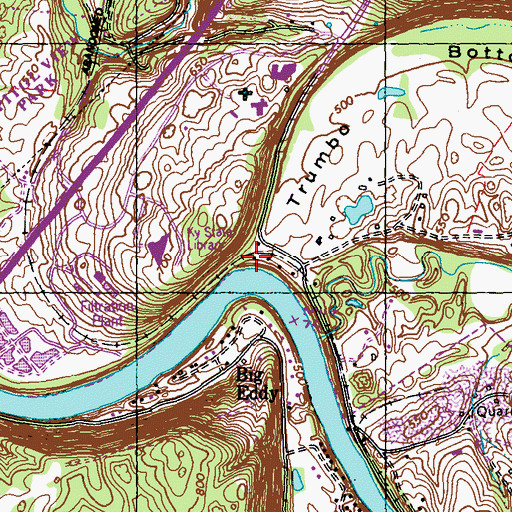 Topographic Map of Trumbo Railroad Station (historical), KY