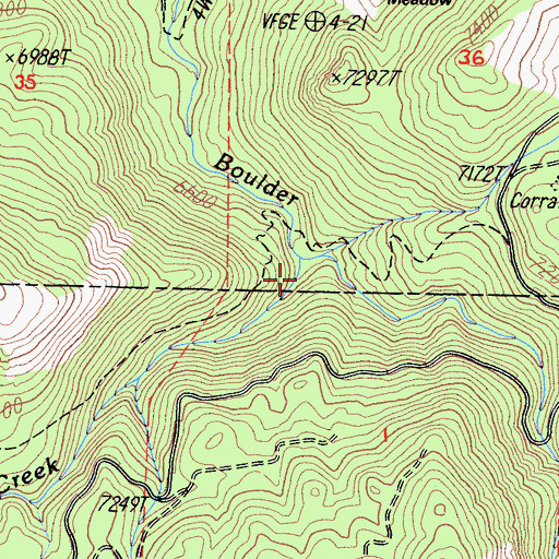 Topographic Map of Big Meadows Creek, CA