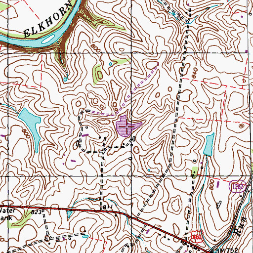 Topographic Map of Wood Lake, KY