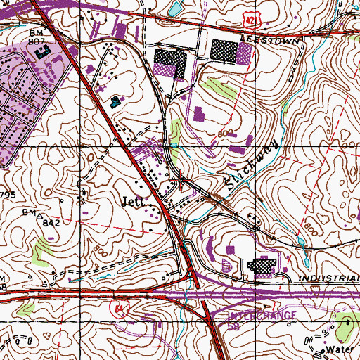 Topographic Map of Jett Railroad Station (historical), KY