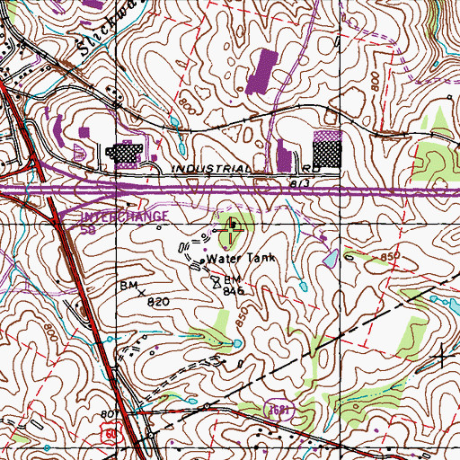 Topographic Map of Locust Hill, KY