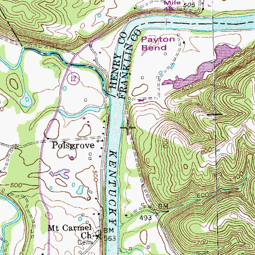 Topographic Map of Polsgrove Post Office (historical), KY