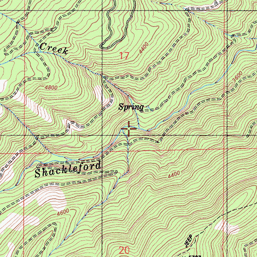 Topographic Map of Big Meadows Creek, CA